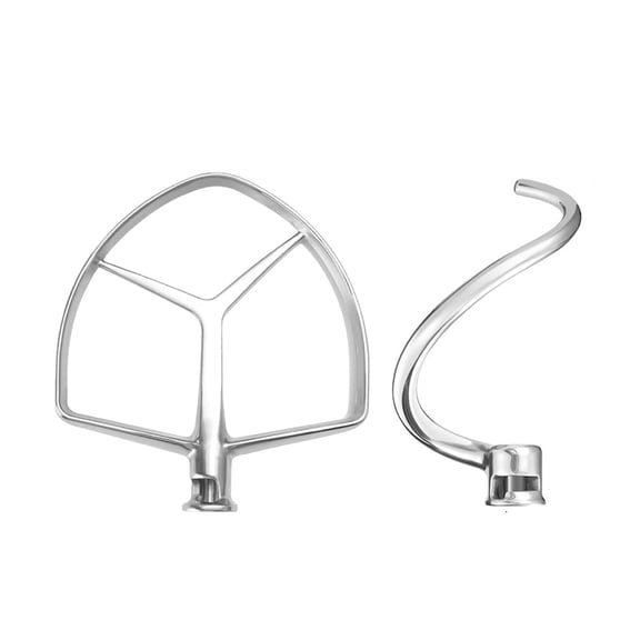 Cfweater Compatible with KitchenAid 7-Quart Bowl-Lift Mixer Flat Beater & Spiral Dough Hook Set, Stainless Steel, Dishwasher Safe