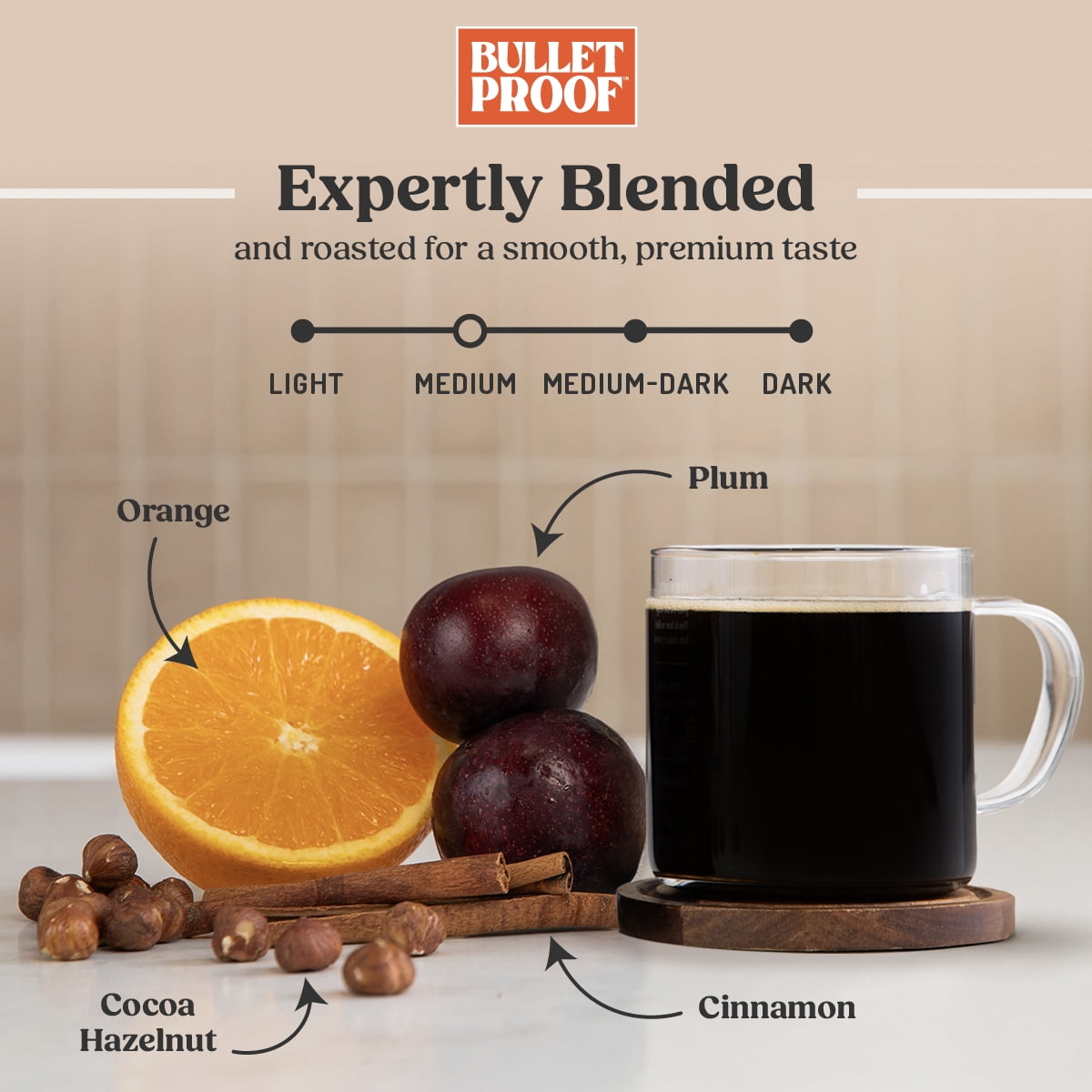 Bulletproof Original Medium Roast Whole Bean Coffee, 5 Pounds (bulk), 100% Arabica Beans, Clean Coffee Tested for Toxins