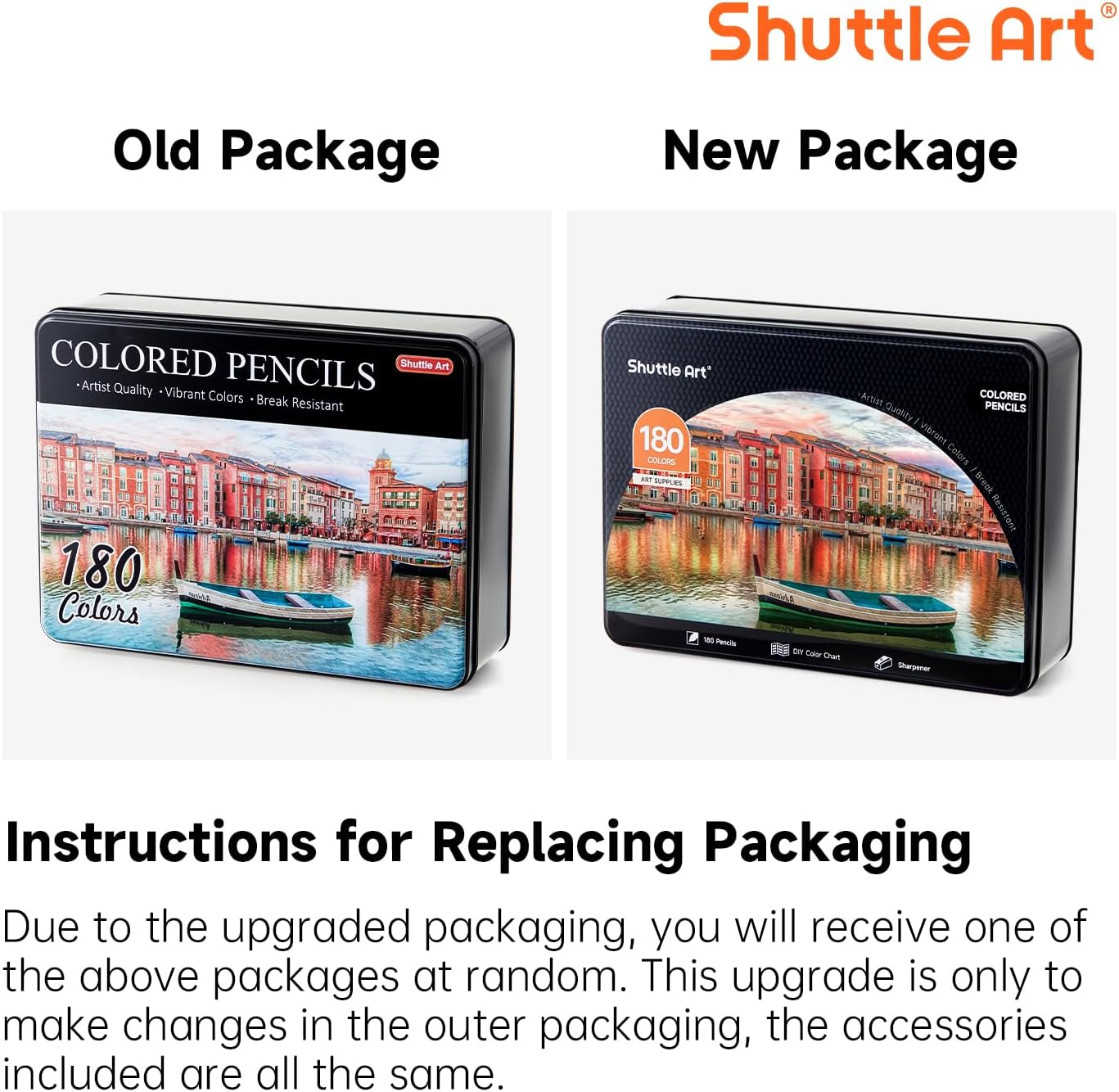 Shuttle Art 180 Soft Core Colored Pencils with Sharpeners photo 2