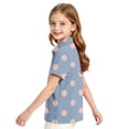 thumbnail image 3 of Garbnen Girls Uniform Polo Shirts Polka Dot Collared Short Sleeve Golf Shirt Girls Preppy Back To School Student Teen Girls School Uniform Polo Shirts Blue 3-4Y, 3 of 7