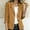 Gold women's casual blazer jacket a1, variant on Women's Fall Spring Collared 3/4 Sleeve Button Down Open Front Casual Blazer Jacket Blouses Tops Work Office Fashion Outerwear, Gray M