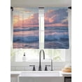 thumbnail image 2 of Abstract Art Ocean Waves Sheer Curtains 54 Inch Long 2 Panels, Minimalist Blue Beach Light Filtering Rod Pocket Curtains, Sheer Voile Drapes for Living Room Bedroom, 52"x54", 2 of 8