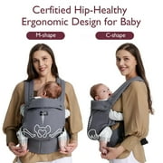 Momcozy Baby Carrier for Newborn to Toddler, Ergonomic, Comfortable and Lightweight, Suitable for Babies 7-44 lbs, Easy to Wear, Hands Free, Enhanced Lumbar Support