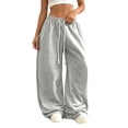 thumbnail image 2 of jiaxiM Women's Cute Sweat Pants Wide Leg High Waist Casual Pants with Pockets for Daily Wear Comfort Modern Style Trendy, 2 of 6