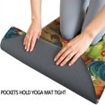 thumbnail image 3 of Green Chicken Farm Pattern Hot Yoga Mat Towel Non Slip for Hot Yoga - Quick-Drying Yoga Mat Cover with 4 Corner Pockets with Travel Bag - Hot Yoga Towel Non Slip 74"x26", 3 of 6