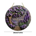 thumbnail image 3 of 2D Plane Wooden Welcome Door Hanging, Home Window Wall Decoration, Lavender Themed Welcome Sign with Jute Rope, Farmhouse Style Entryway Decor,A, 3 of 5