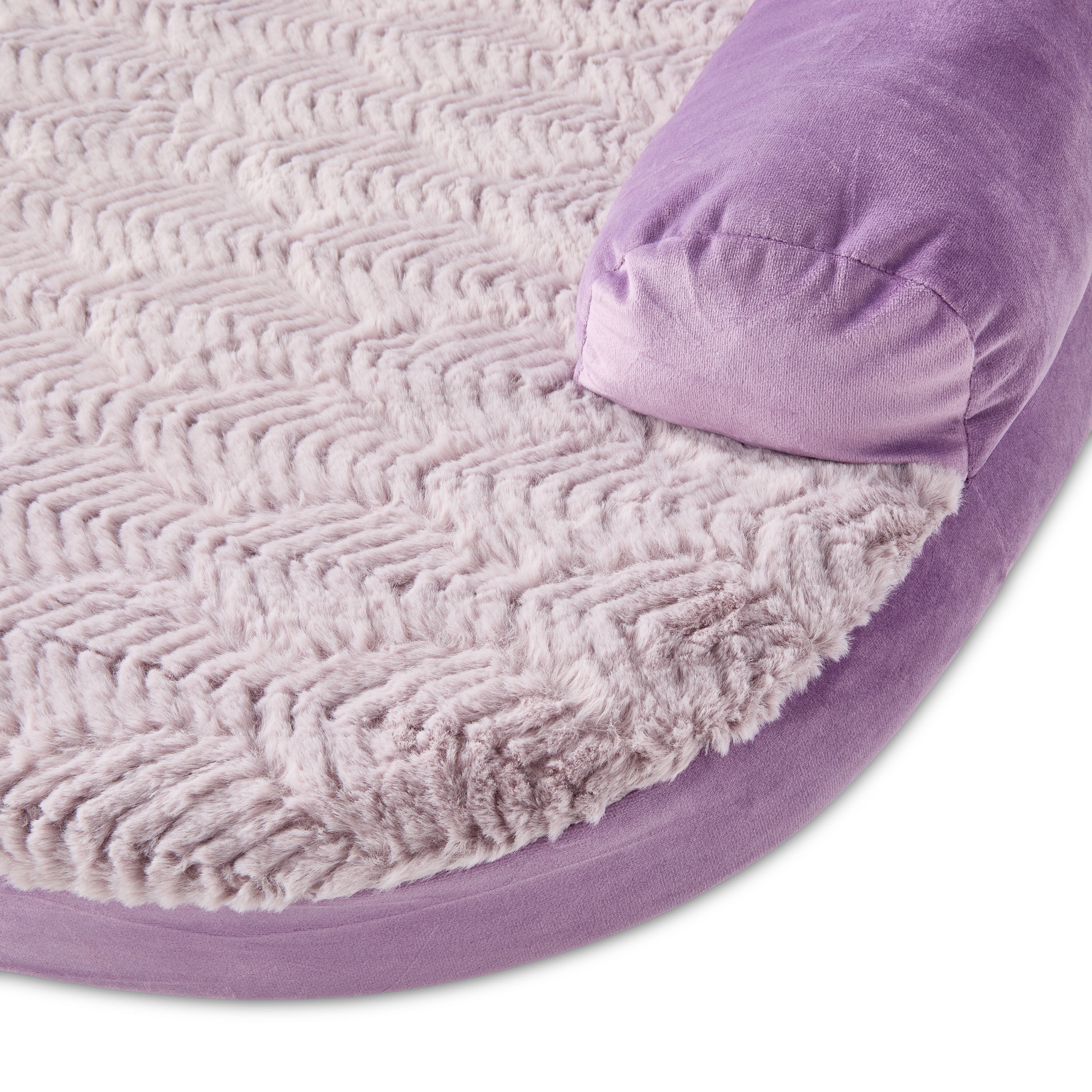 Vibrant Life Extra Large Round Corner Sofa Style Dog Bed, Purple, 35" x 48"