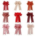 thumbnail image 2 of 6 Pack Red Wreath Bows for Christmas Outdoor Decorations, Striped Ribbons for Crafts, Xmas Holiday Gifts Present Wrapping, 9.5x6.5 in, 2 of 10