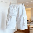 thumbnail image 7 of Atogsazn Kids Boys Cargo Jogger Shorts Childrens Casual Athletic Wide Leg Short Pants with Pocket Gym Short Pants White 12-13 Years Fashion, 7 of 7
