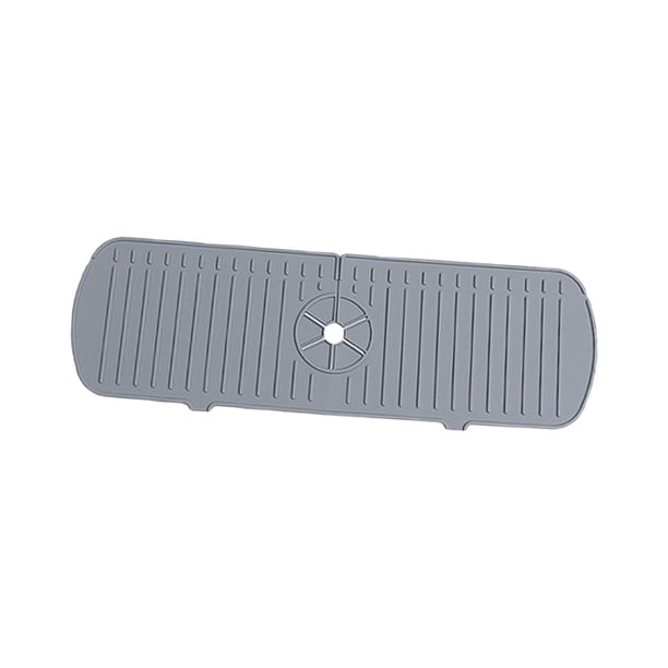 Protector contra salpicaduras para fregadero de cocina, alfombrilla de silicona para grifo de cocina, almohadilla de drenaje para mostrador Gris 45cm