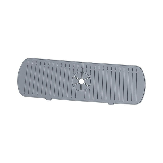 Protector contra salpicaduras para fregadero de cocina, grifo de silicona, estera receptora de agua, manija del grifo, bandeja colectora de goteo, Gris 45cm