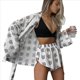 thumbnail image 2 of Pijama Holgado con Estampado para Mujer, Informal, con Cordones, de Larga y Pantalones Cortos de Cintura Alta, para el Hogar. M, 2 of 7