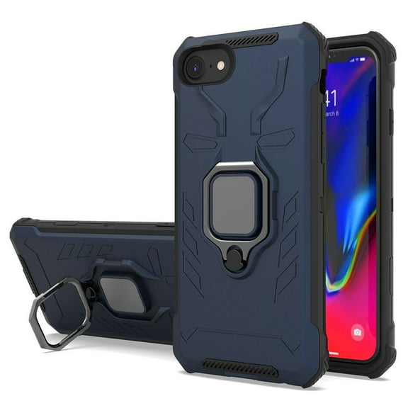 For Apple iPhone SE 2022 /SE 2020/8/7 Hybrid TPU Armor Military Protection Heavy Duty Shockproof with 360 Rotatable Ring Cover ,Xpm Phone Case [Blue]