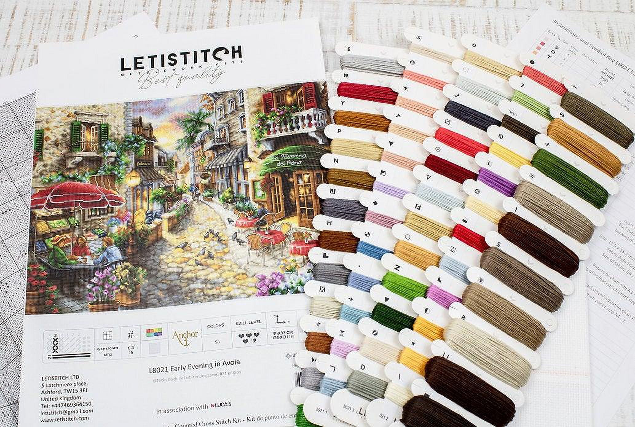 Letistitch Early Evening in Avola Counted Cross-Stitch Kit