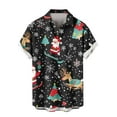 thumbnail image 3 of Mens Christmas Hawaiian Shirts Party Short Sleeve Button Down Shirt Turndown Collar Blouse, 3 of 5