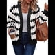 thumbnail image 2 of Suéter de Invierno de Punto Holgado con Rayas y Mangas Farol para Mujer, Moda de Otoño y Negro S, 2 of 10