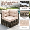 thumbnail image 5 of 7 Piece Rattan Sectional Sofa Set, Outdoor Conversation Set, All-Weather Wicker Sectional Seating Group with Cushions & Coffee Table, Modern Furniture Couch Set for Patio Deck Garden Pool, 5 of 9