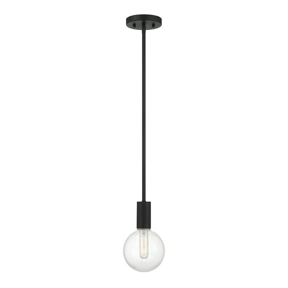 Matte Black One Light Mini Pendant from the Wright Collection