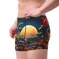thumbnail image 2 of Sikiie Sunset Floral Fantasy Landscape Print Men's Boxer Briefs, Elastic Waistband Boxer Briefs Leggings-Medium, 2 of 5
