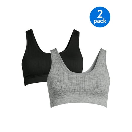 

No Boundaries Juniors‘ Seamless Scoop Neck Bralette 2-Pack