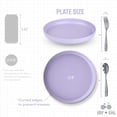 thumbnail image 2 of Bamboo Plates and Stainless Steel Silverware Set – (12-Piece) 4 Plates 8 Inch, 4 Forks and 4 Spoons – Eco-Friendly BPA Free, Self Feeding Dishwasher Safe Tableware Set for Preschooler Toddler and Kids, 2 of 3