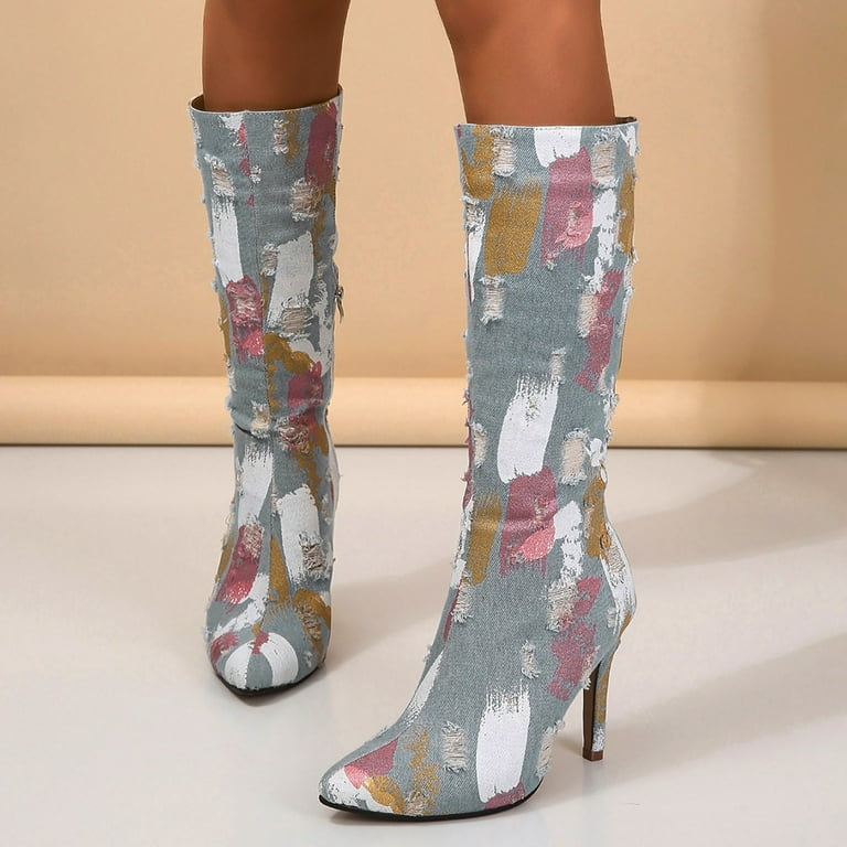 Diamond knee high boots outlet