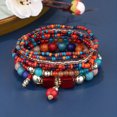 thumbnail image 1 of 8pcs Bohemian Beaded Turquoise Charm Bracelet - Handmade with Love!, 1 of 5