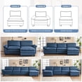 thumbnail image 6 of Zimtown Sectional L-Shaped Sofa with Ottoman, 4-6 Person Living Room Couch, 3 Seater and 1 Ottoman, Double-Layered Burlap, Blue, 6 of 10
