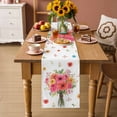 thumbnail image 2 of Spring Flowers Table Runner 48 Inches, Pastoral Daisy Leaves Rustic Botanical Bed Runner Dresser Scarves Tabletop for Indoor Outdoor Parties/Ceremony/Banquet, 13" x 48", 2 of 8