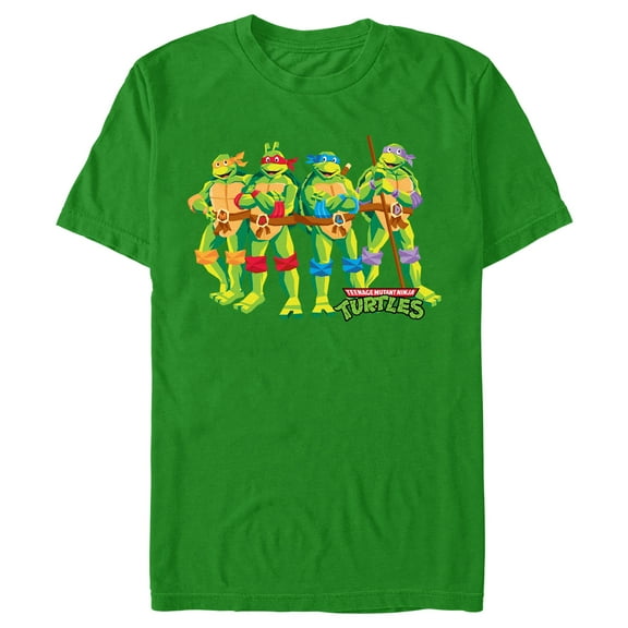 Men's Teenage Mutant Ninja Turtles Animated Turtles Graphic Tee Kelly Green Large