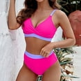 thumbnail image 2 of Busydd Swim Suits for Women Color Block Bikini Sets for Women High Waisted 2 Piece Swimsuit for Women V Neck Push Up Bathing Suits, 2 of 6