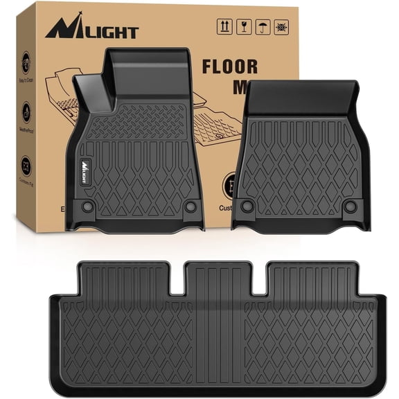 Nilight Floor Mats for Tesla Model S & Plaid 2021 2022 2023 2024 2025 All Weather Custom Fit Heavy Duty Floor Liners