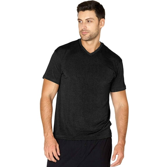 INTIMO Mens' Quick Dry Drop Needle Polyester Knit T-Shirt Lounge Sleep Casual Loungewear