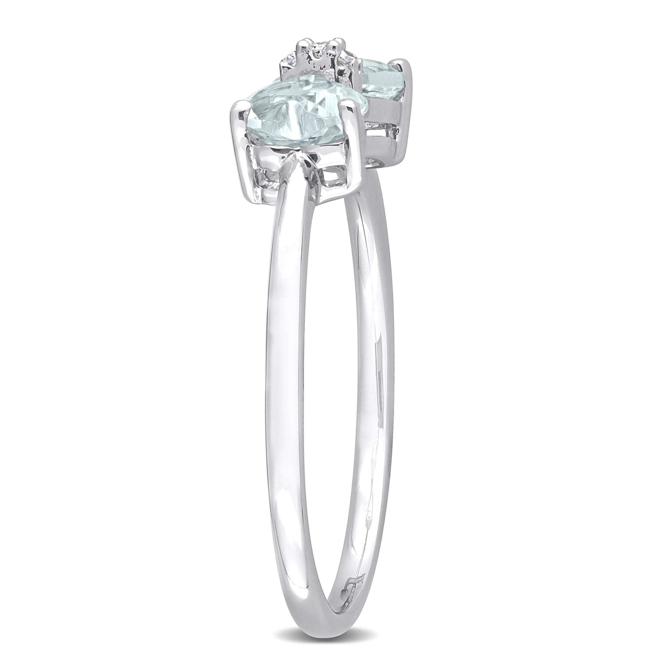 Everly Women's Aquamarine and Diamond Sterling Silver Ring