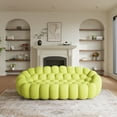 thumbnail image 1 of The Magic Home 99" 3-Seater Bubble Curved Couch, Lemon Green, 1 of 9
