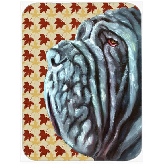 Neapolitan Mastiff Fall Leaves Mouse Pad, Hot Pad & Trivet