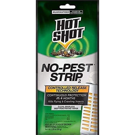 Hot Shot No-Pest Strip 2, Controlled Release Technology Kills Flying and Crawling Insects 2.29 Ounce Value Pack of 15