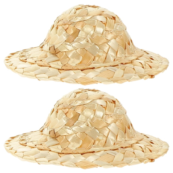 BESTYASH 2Ud Sombrero Pequeño De Paja Tejido Ligero Para Accesorios De Y Fotos