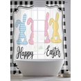 thumbnail image 5 of Happy Easter Sheer Curtains 96 Inch Length 2 Panels Set Window Treatments, Spring Watercolor Rabbits Black White Plaid Rod Pocket Semi Curtains for Living Room/Bedroom/Kitchen Décor, 104"W x 96"L, 5 of 7