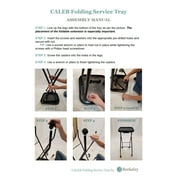 CALEB Fold-A-Way Salon Service Tray BLACK Rolling Service Tray for Barber Shop, Salon Furniture & Equipment