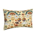 thumbnail image 2 of Fotbe Mushrooms And Rainbows Peace Pillow Cases - Envelope Closure - Luxury, Extra Soft, Cooling Pillow Covers - Wrinkle, Fade, Stain Resistant-20"x30", 2 of 9