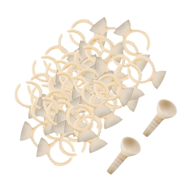 100x taza de anillo de pegamento para pestañas soporte de pegamento de pestañas portátil Flexible resistente ligero S