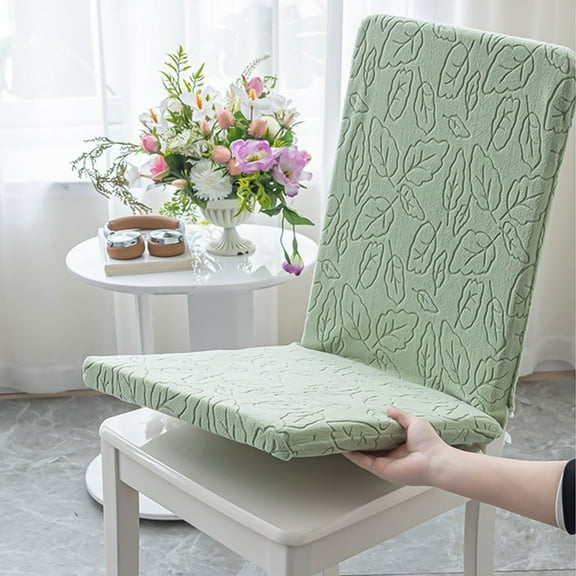 HaoXun Thickened Chair Cover & Cushion 2-in-1 - Flock Material Stretch Design, Checks Pattern, Wrinkle-Proof, Home/Kitchen/Office Dining Chair Protector