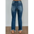 thumbnail image 4 of Neona Risen Women's Mid Rise Straight Leg Jeans, Raw Hem, Stretch Fit, 4 of 5