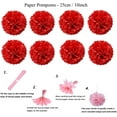 thumbnail image 4 of 21Pcs Red White Party Backdrops Paper Fans Pom Poms Flowers and Hanging Paper Dots Garlands Triangle Bunting Flags Streamers for Birthday Wedding Baby Showers New Year Holiday Party Decorations Suppl, 4 of 7