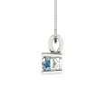 thumbnail image 3 of 0.5 ct Brilliant Round Cut Solitaire VVS1 Genuine Blue Moissanite Solid 14k White Solid Gold Everyday Affordable Designer Necklace Pendant with 16" Solid Gold Chain by Clara Pucci, 3 of 6