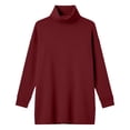 thumbnail image 5 of Vynhevius Women Plus Size Tunic Top Solid Turtleneck Long Sleeve Side Slit Casual Loose Blouse, 5 of 7