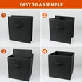 thumbnail image 4 of RECUTMS 6Pack Basics Collapsible Fabric Storage Cubes Organizer with Handles(Black), 4 of 8