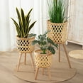 thumbnail image 4 of Bobasndm Indoor/Outdoor Wicker Basket with Removable Legs, Woven Planter Cover for All Weather, Planter Container - Plant Stand, 4 of 9