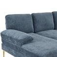 thumbnail image 5 of Couches for Living Room, Convertible Sectional Sofa Couch U Shaped Couch in Chenille with 2 Pillows and Metal Legs, 4-seat Modular Sofa for Apartment, Small Space, Lounge, Blue, 5 of 9